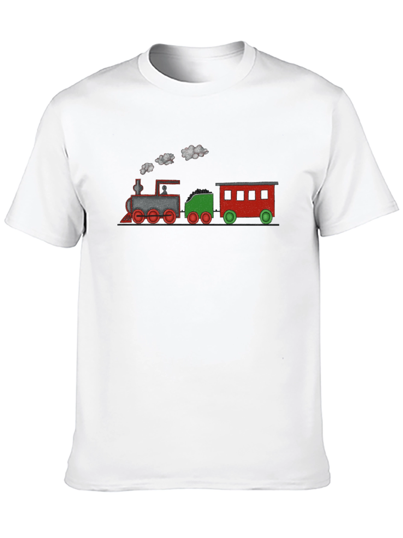 Train Graphic Tee - Black Cotton Blend T-Shirt