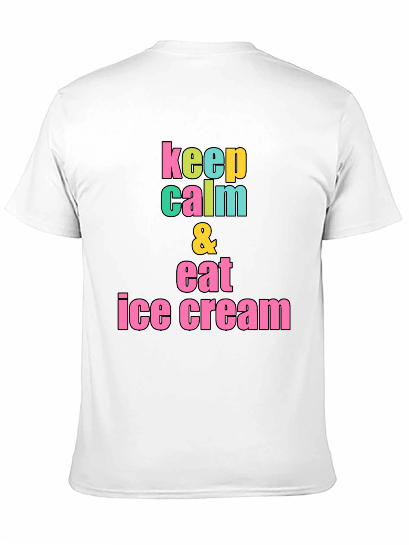 Keep Calm & Eat Ice Cream Black T-Shirt
