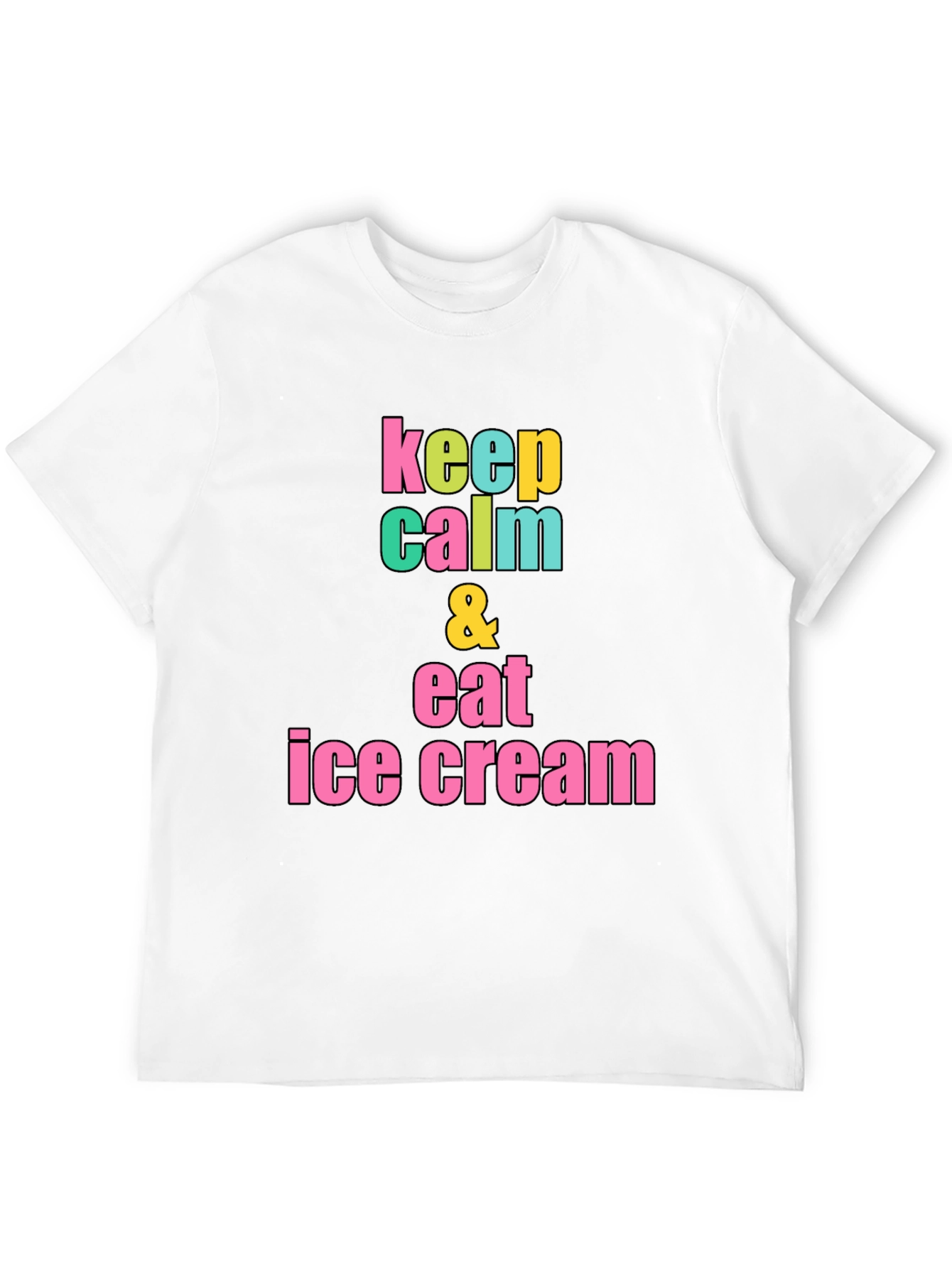 Keep Calm & Eat Ice Cream Black T-Shirt