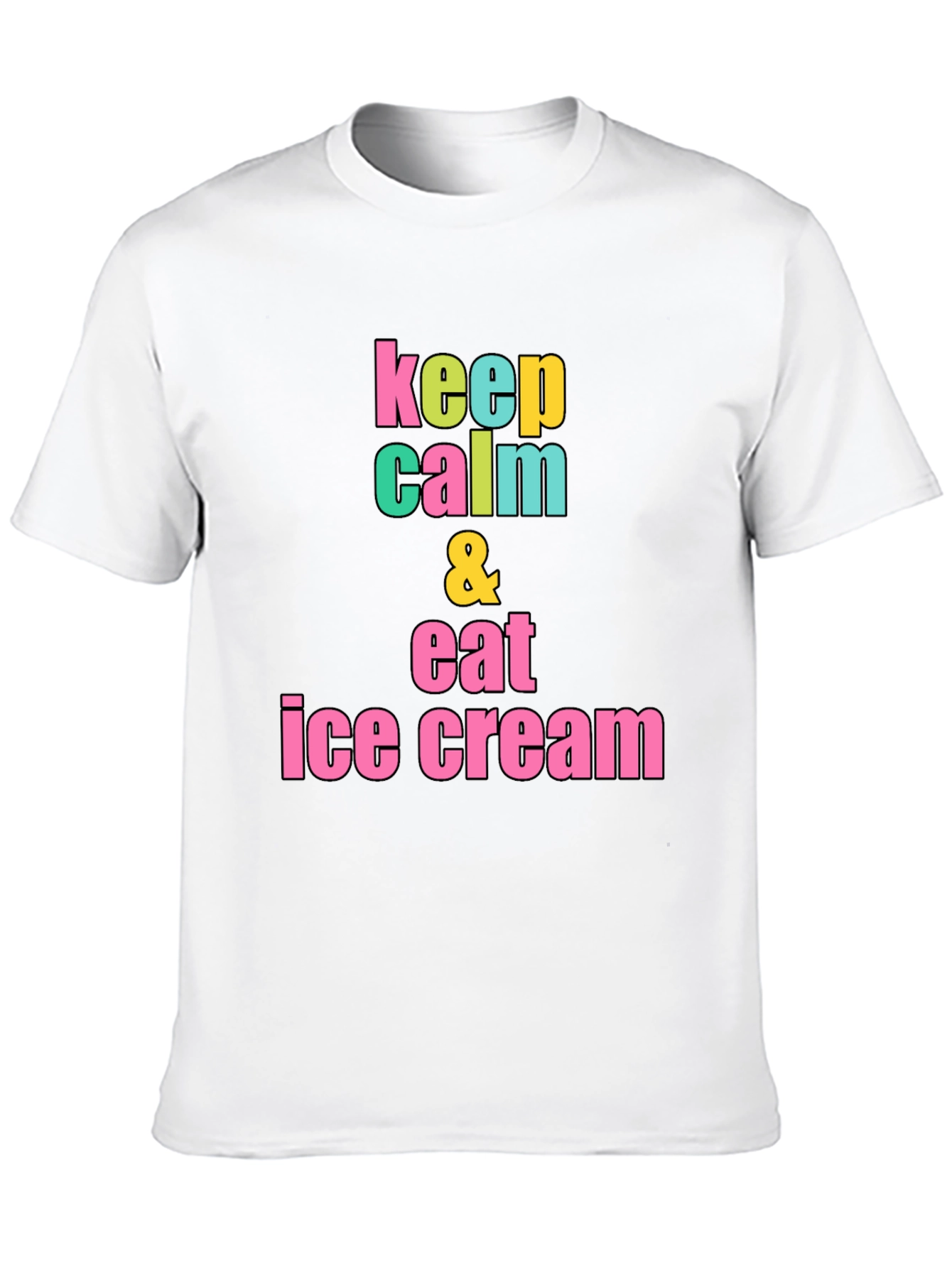 Keep Calm & Eat Ice Cream Black T-Shirt