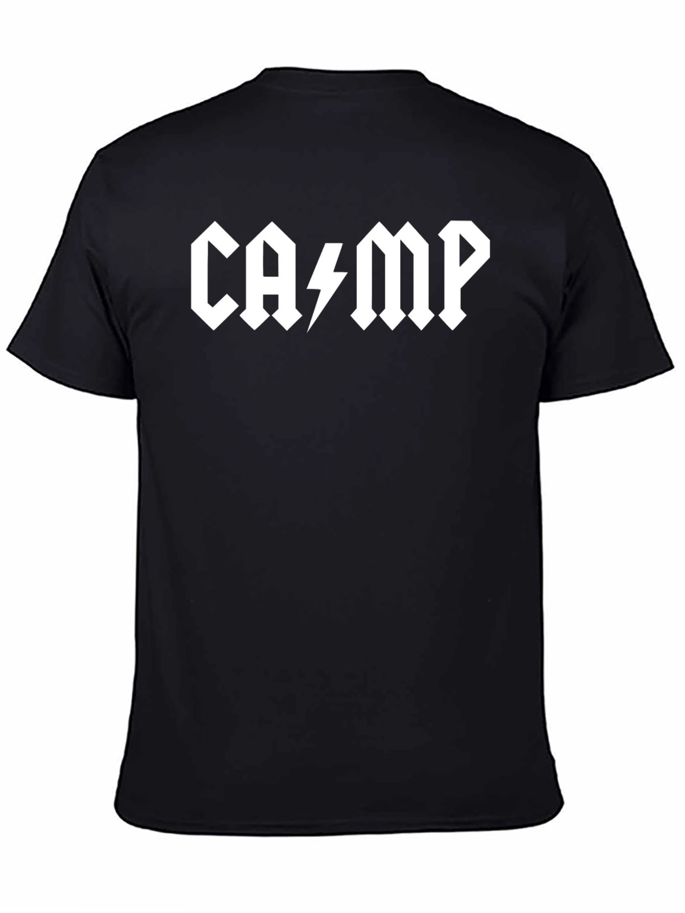Camp AC/DC Style Black Graphic T-Shirt