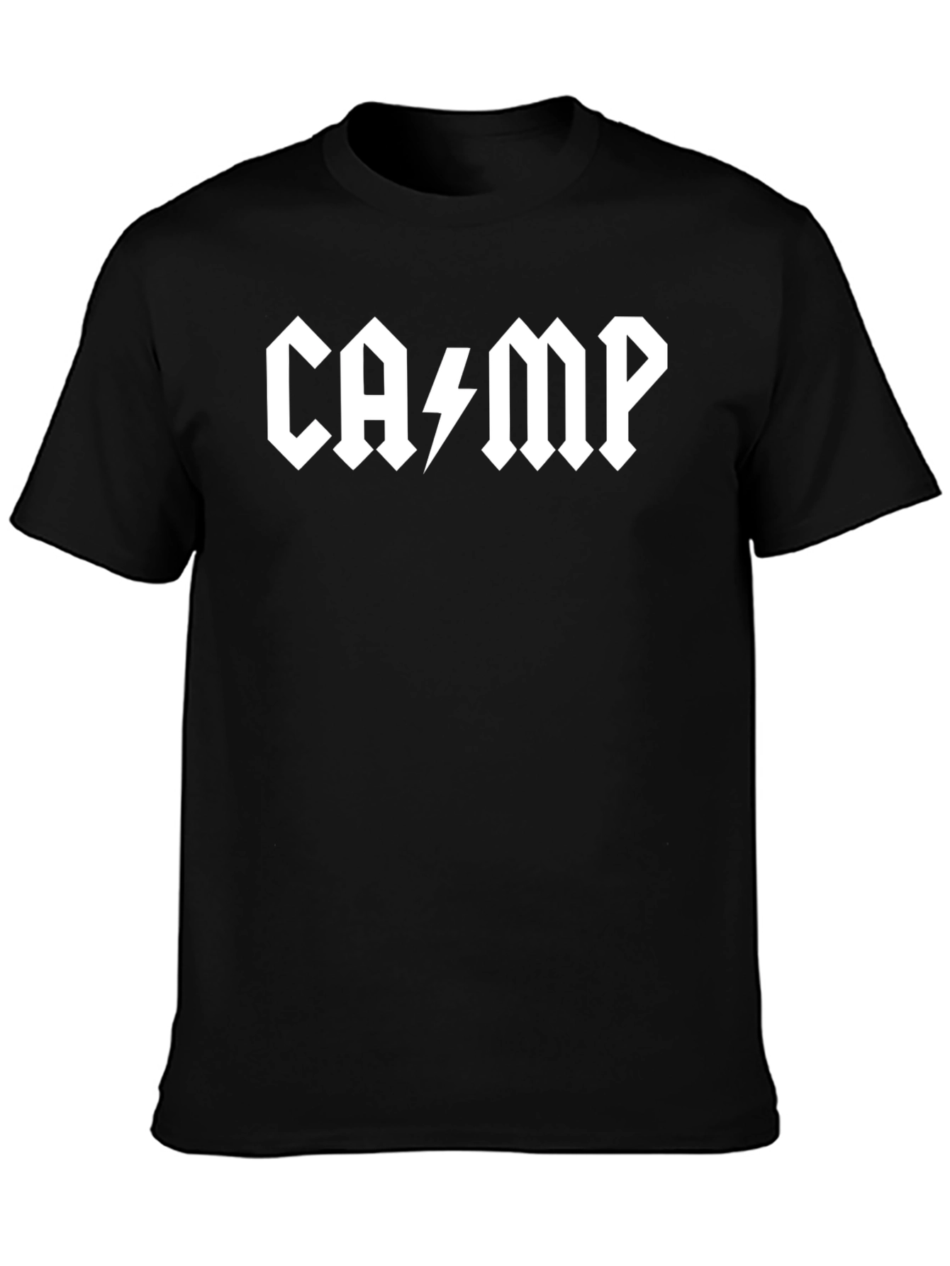Camp AC/DC Style Black Graphic T-Shirt