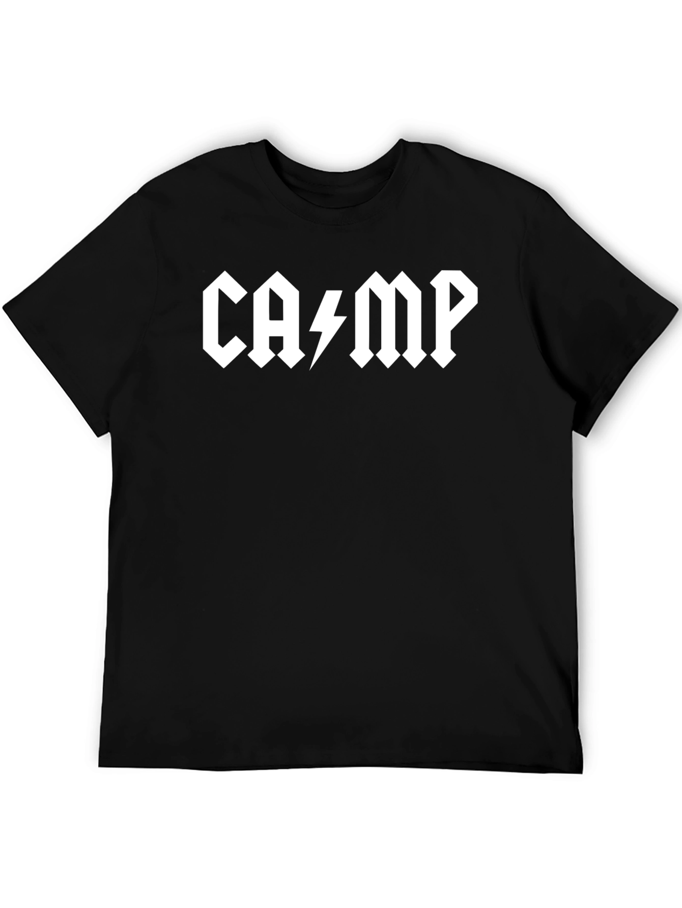 Camp AC/DC Style Black Graphic T-Shirt