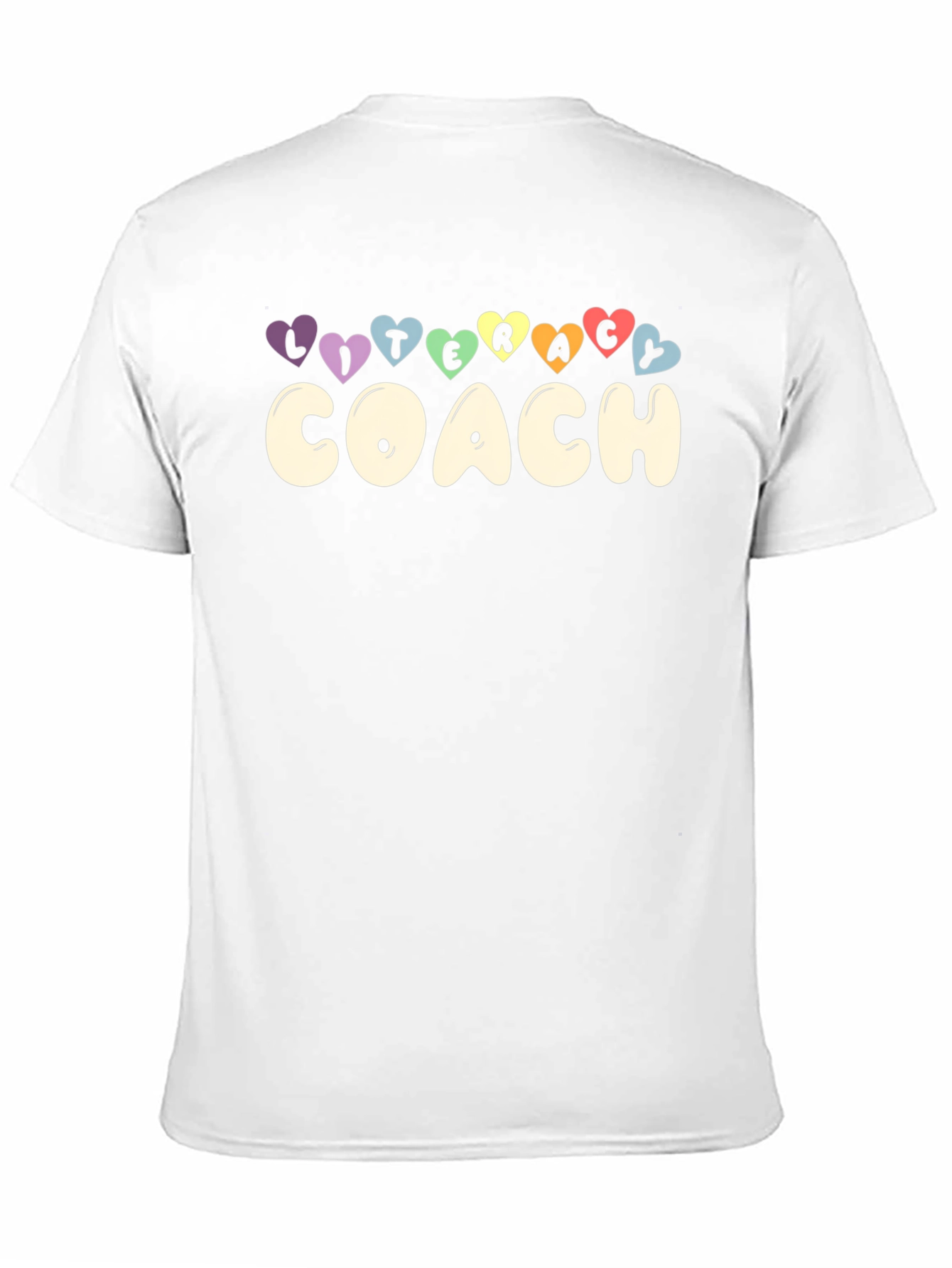 Literacy Coach Graphic Tee - Rainbow Hearts Black T-Shirt