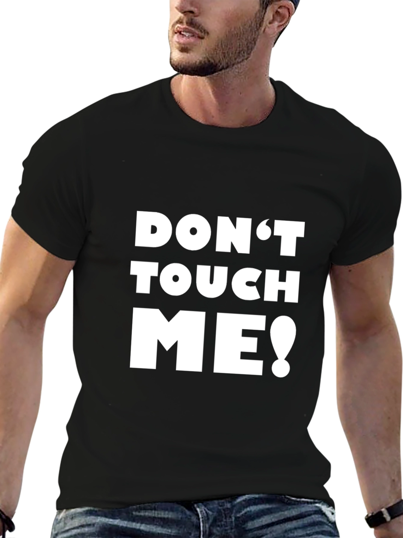 Dont Touch Me Graphic Tee - Black Crew Neck