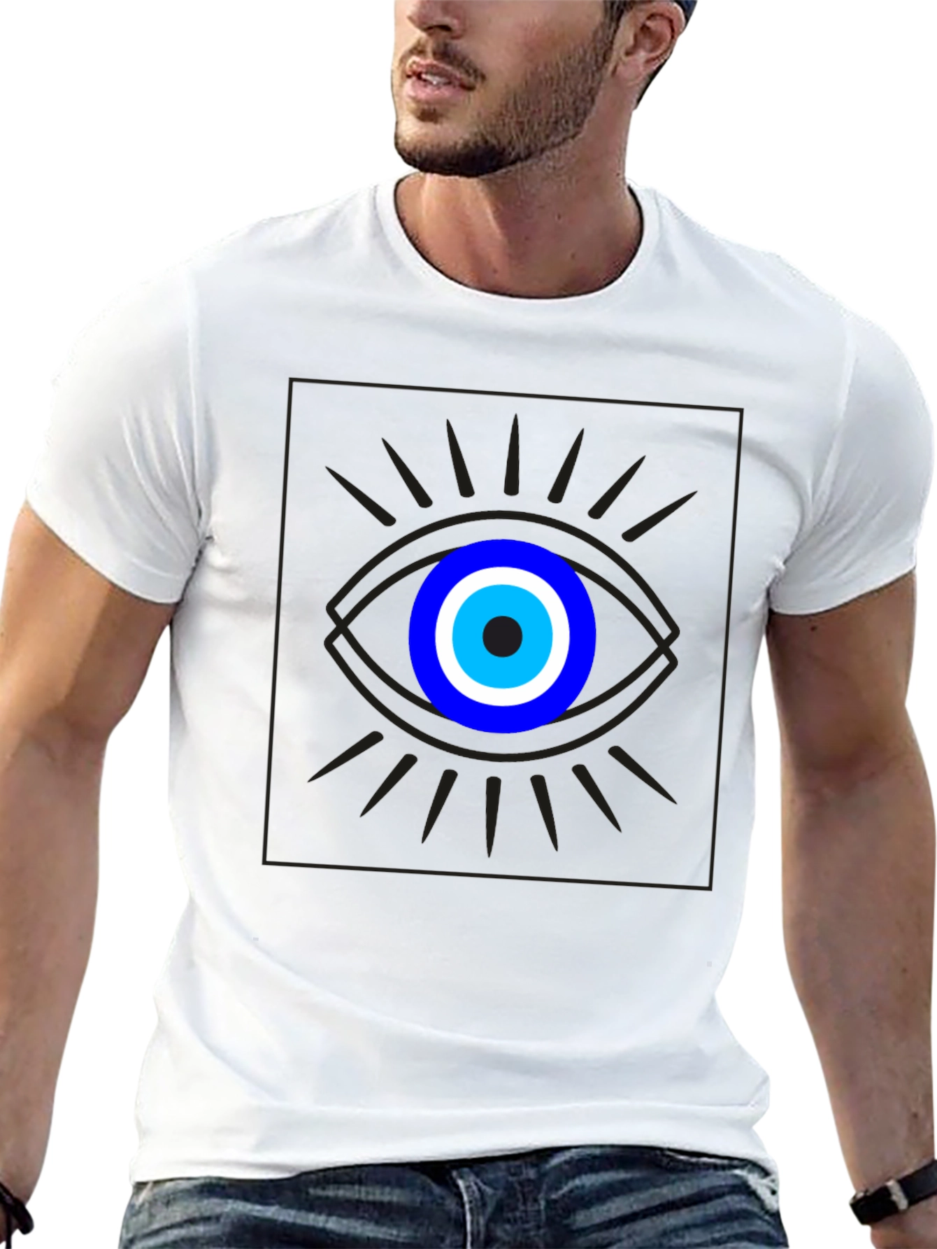 Evil Eye Graphic Tee - Unisex Black Cotton T-Shirt