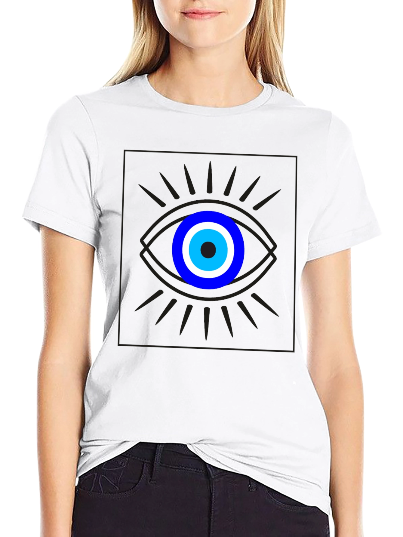 Evil Eye Graphic Tee - Unisex Black Cotton T-Shirt