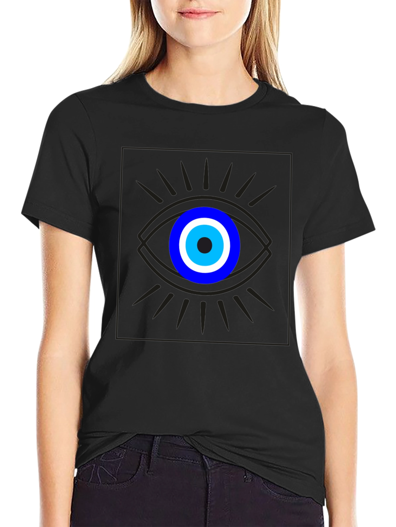 Evil Eye Graphic Tee - Unisex Black Cotton T-Shirt