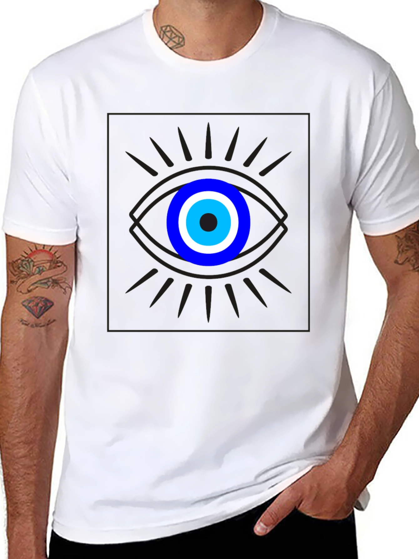 Evil Eye Graphic Tee - Unisex Black Cotton T-Shirt