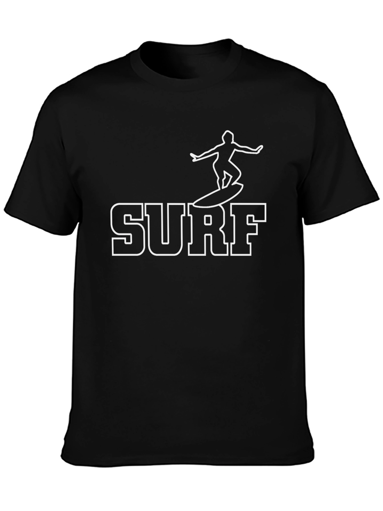 Surf T-Shirt - Black Tee with Surfer Graphic