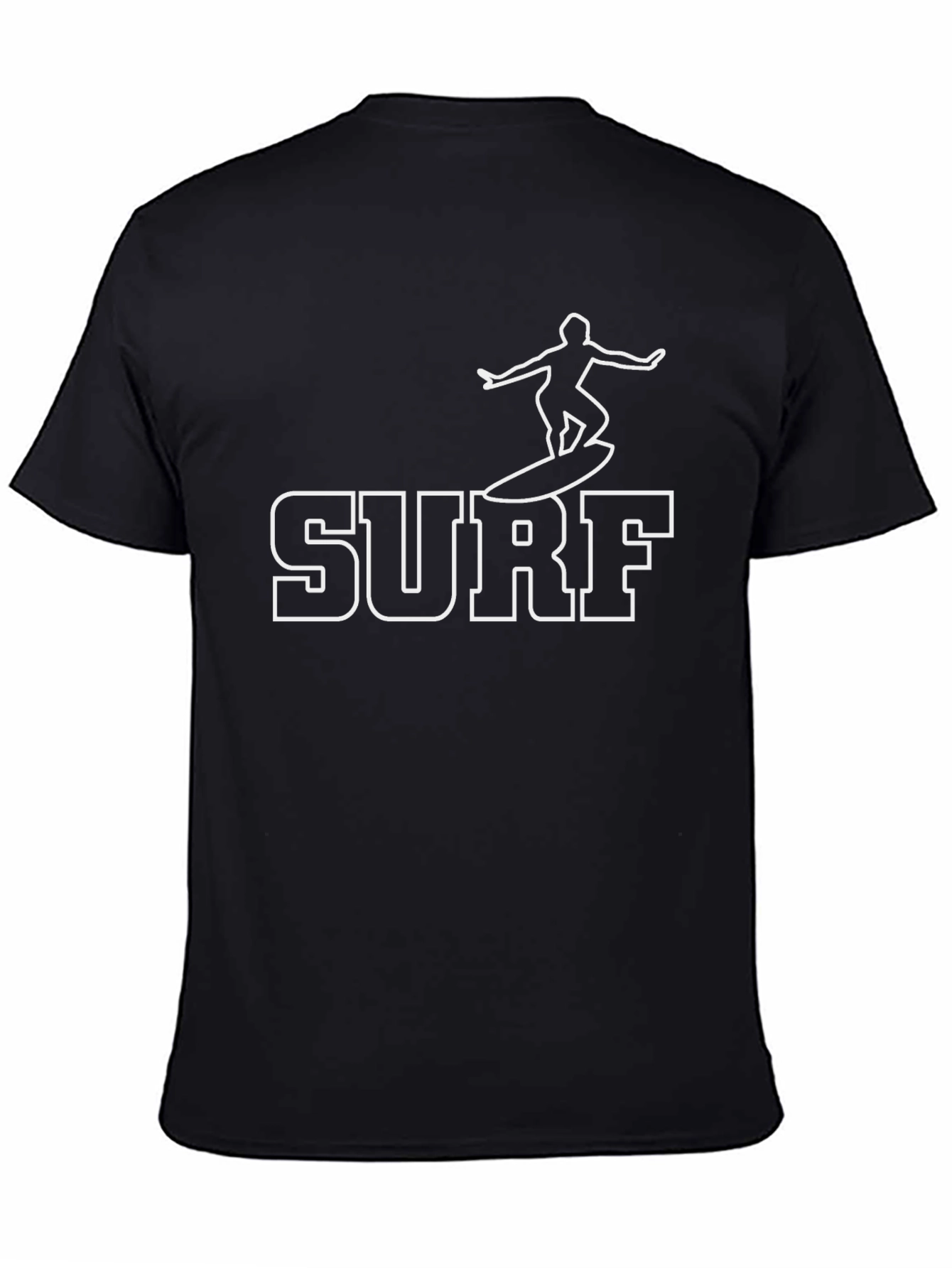 Surf T-Shirt - Black Tee with Surfer Graphic