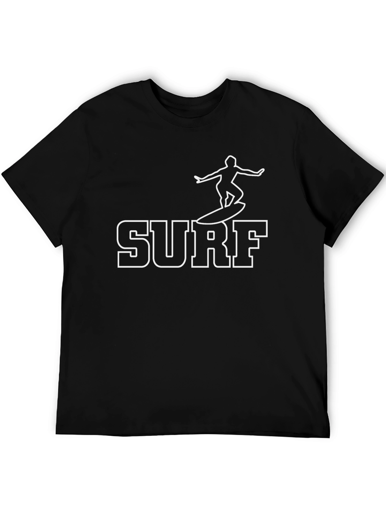 Surf T-Shirt - Black Tee with Surfer Graphic
