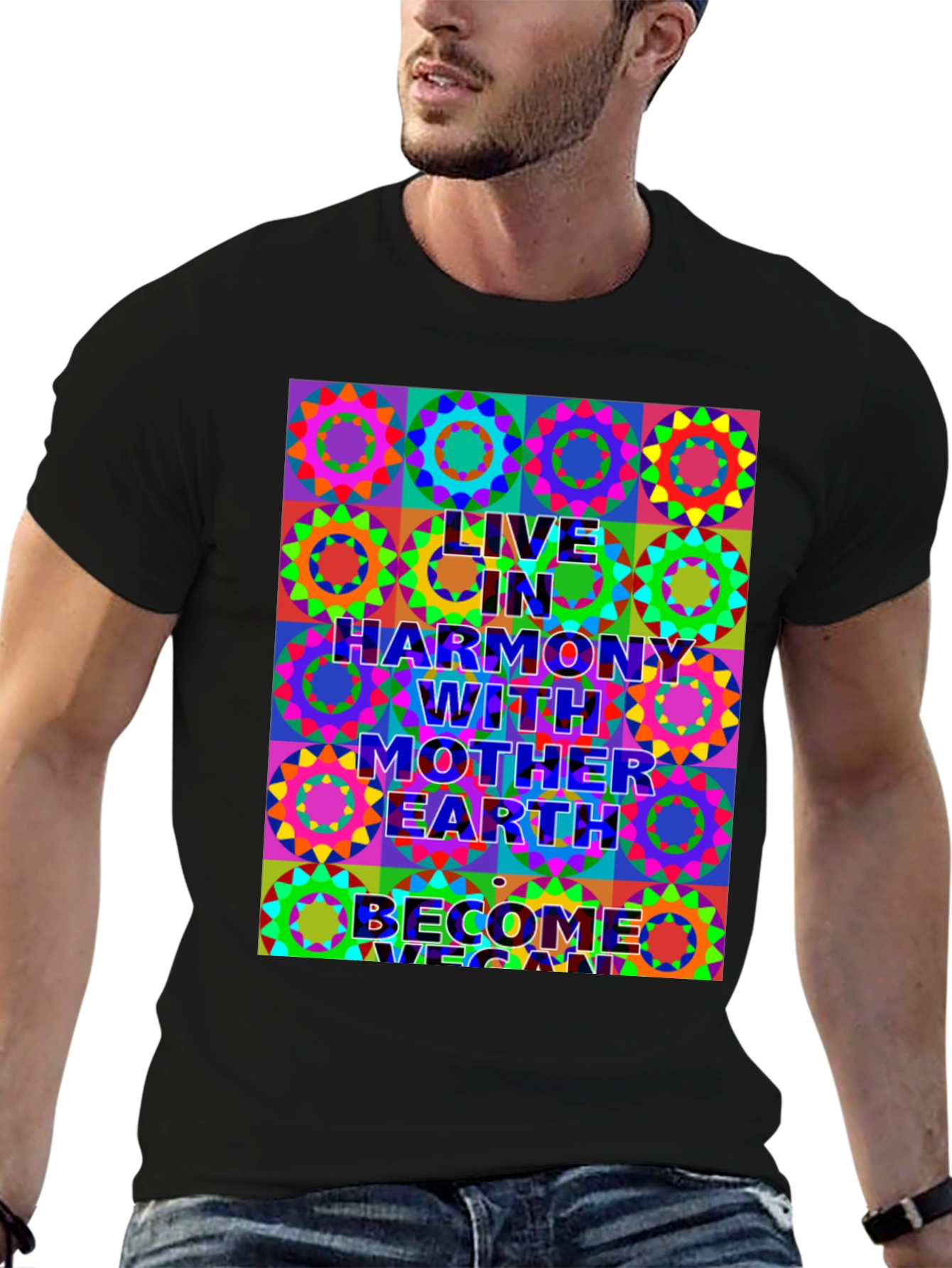 Live in Harmony T-Shirt - Vegan Earth Design