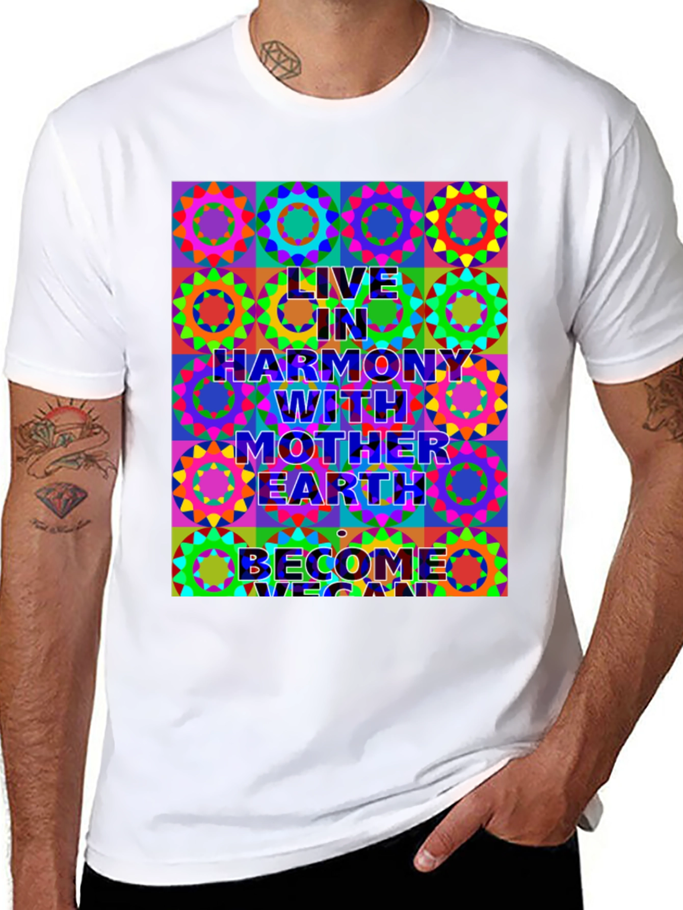 Live in Harmony T-Shirt - Vegan Earth Design