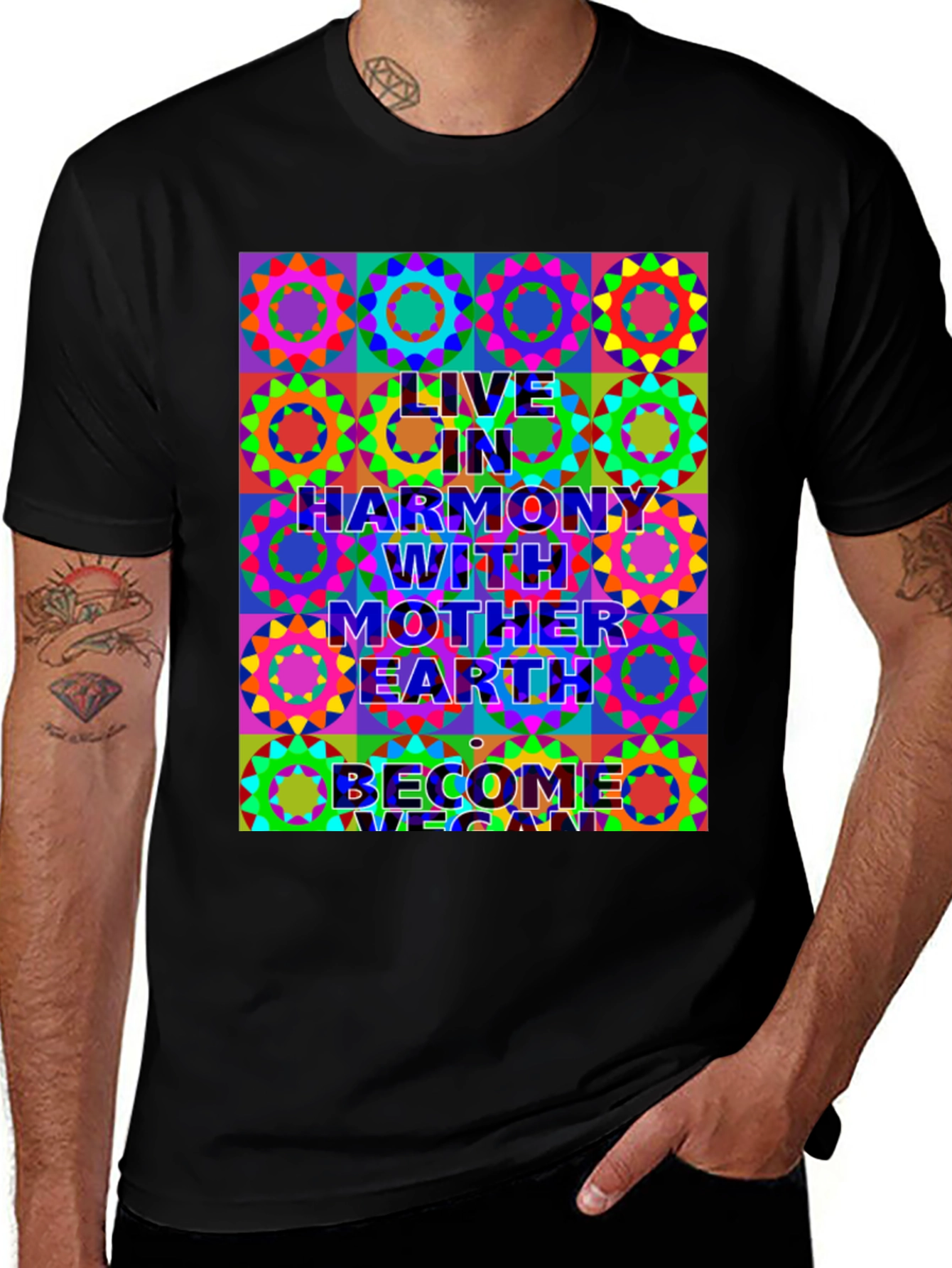 Live in Harmony T-Shirt - Vegan Earth Design
