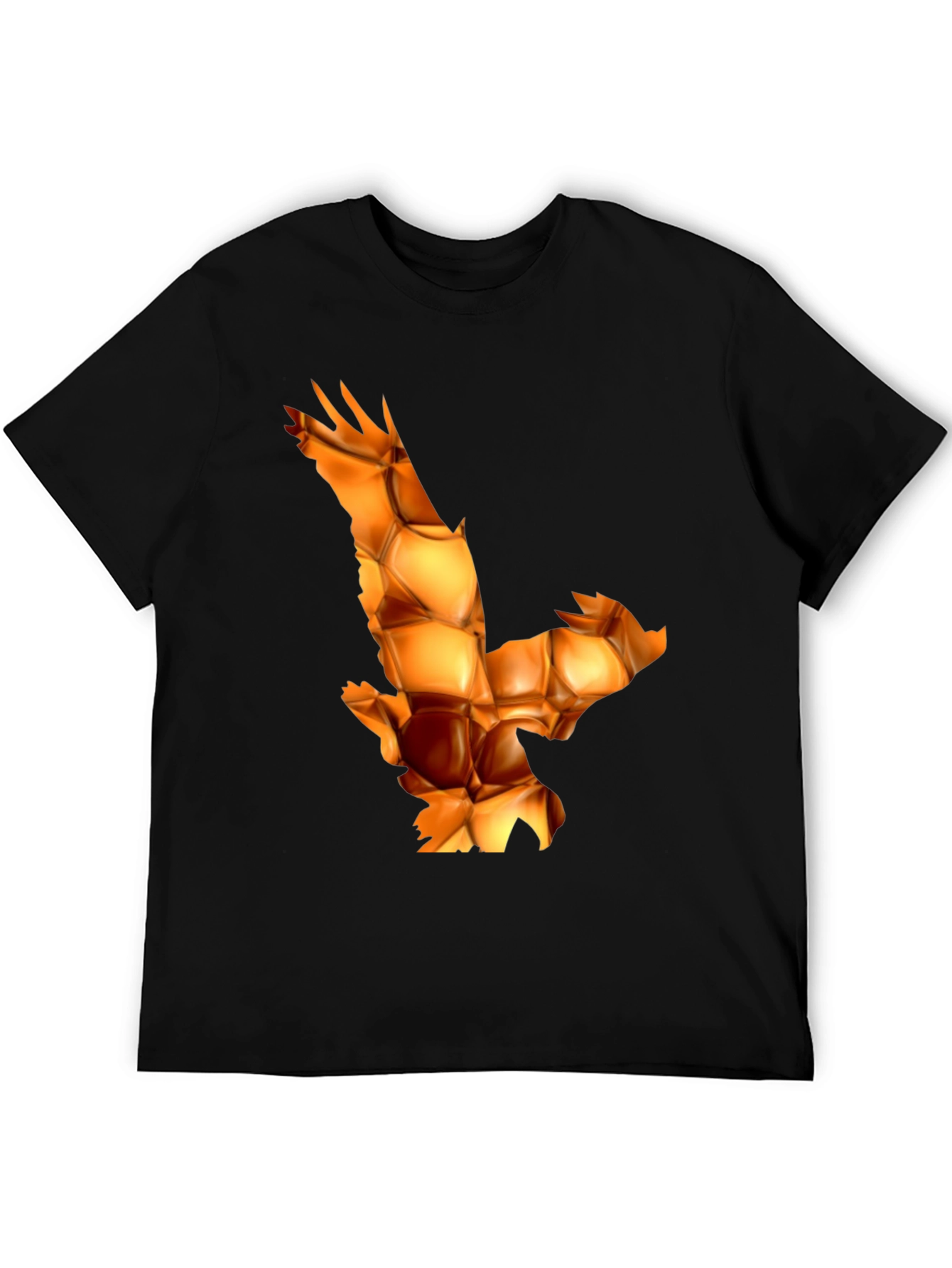 Geometric Eagle Print Black T-Shirt