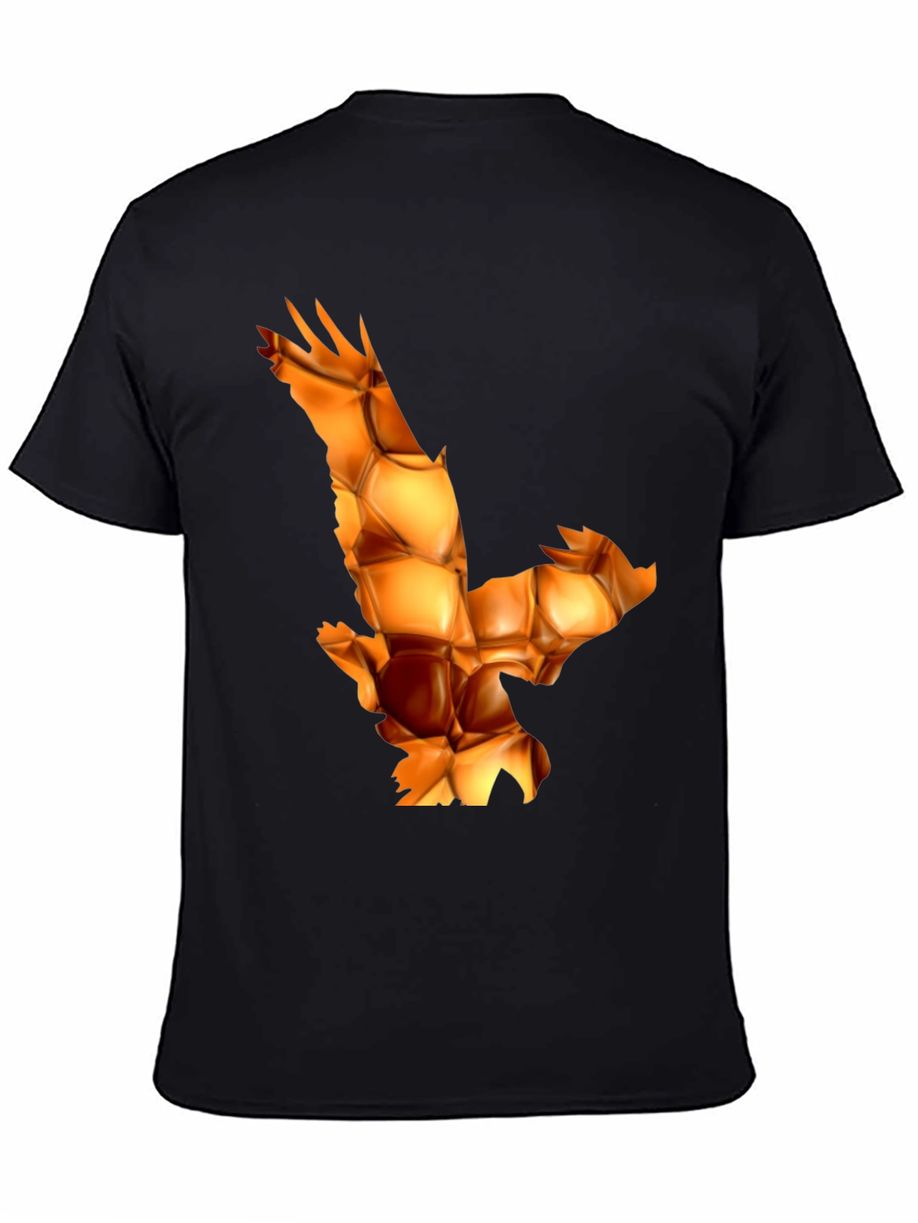 Geometric Eagle Print Black T-Shirt