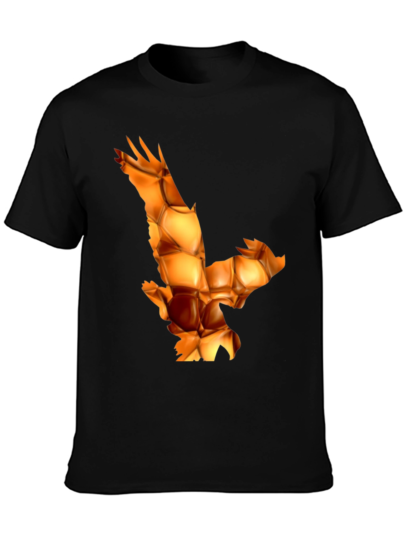Geometric Eagle Print Black T-Shirt