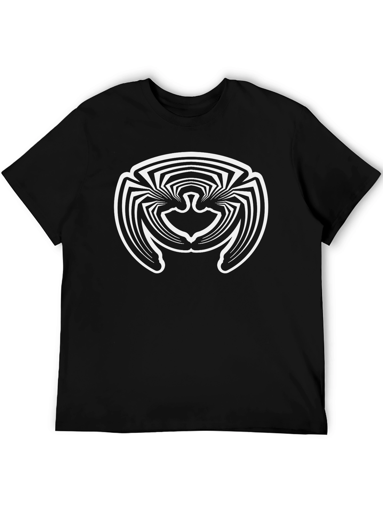 Abstract Spider Graphic Tee - Modern Black T-Shirt