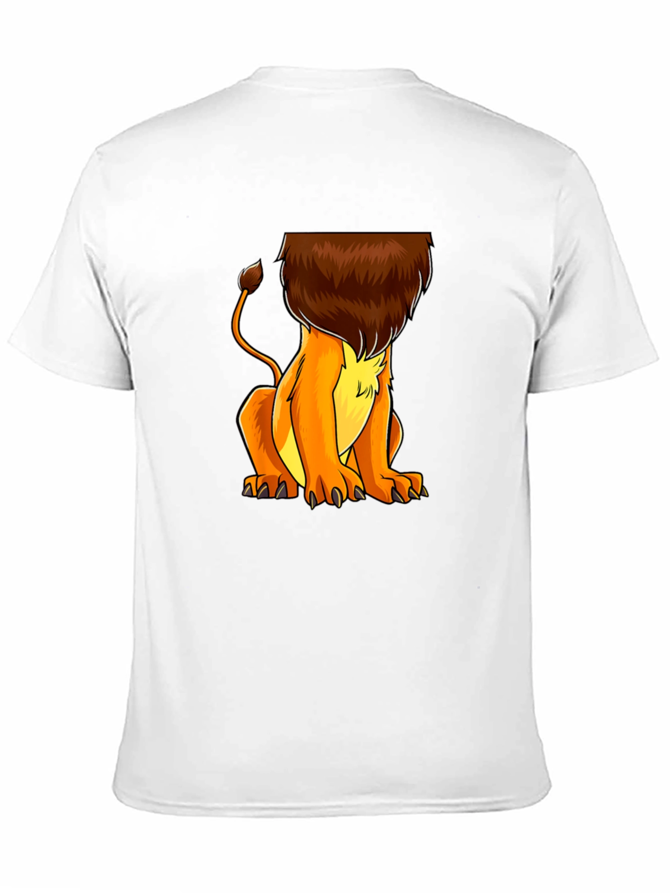 Lion Cartoon Graphic Print Black T-Shirt