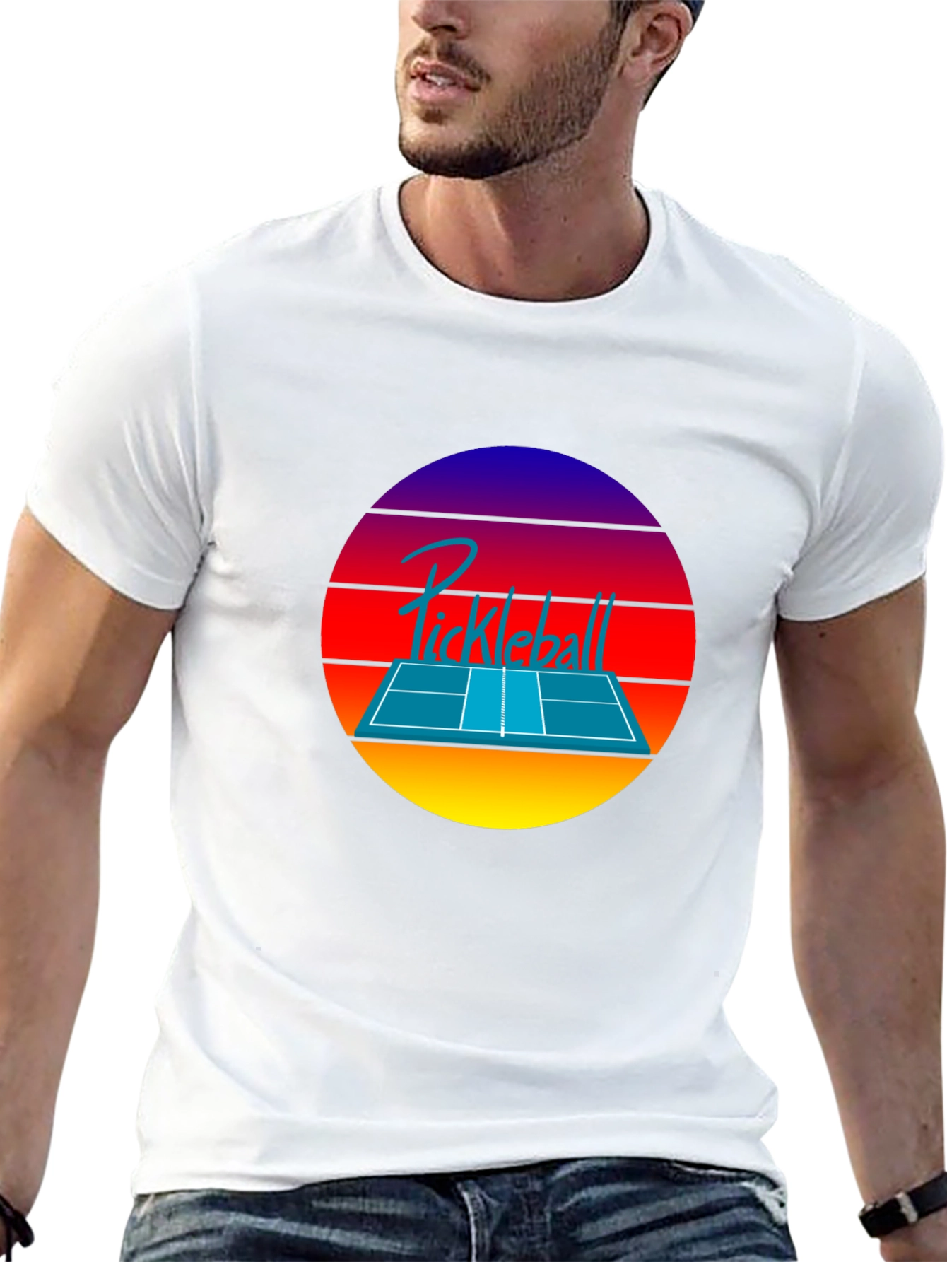 Retro Pickleball Sunset T-Shirt