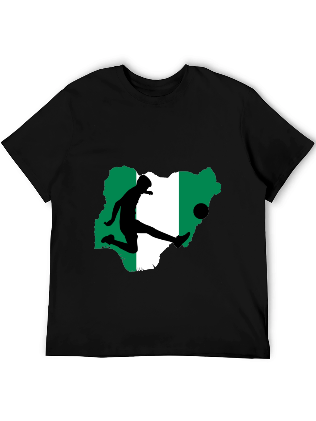 Nigeria Soccer T-Shirt - Black Graphic Tee