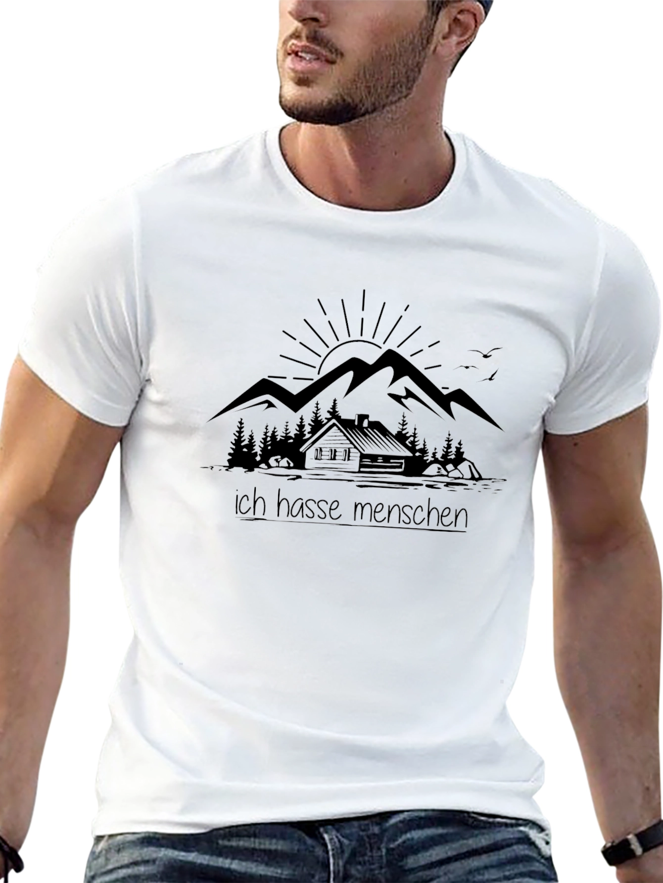 Ich Hasse Menschen T-Shirt - Mountain Cabin Graphic