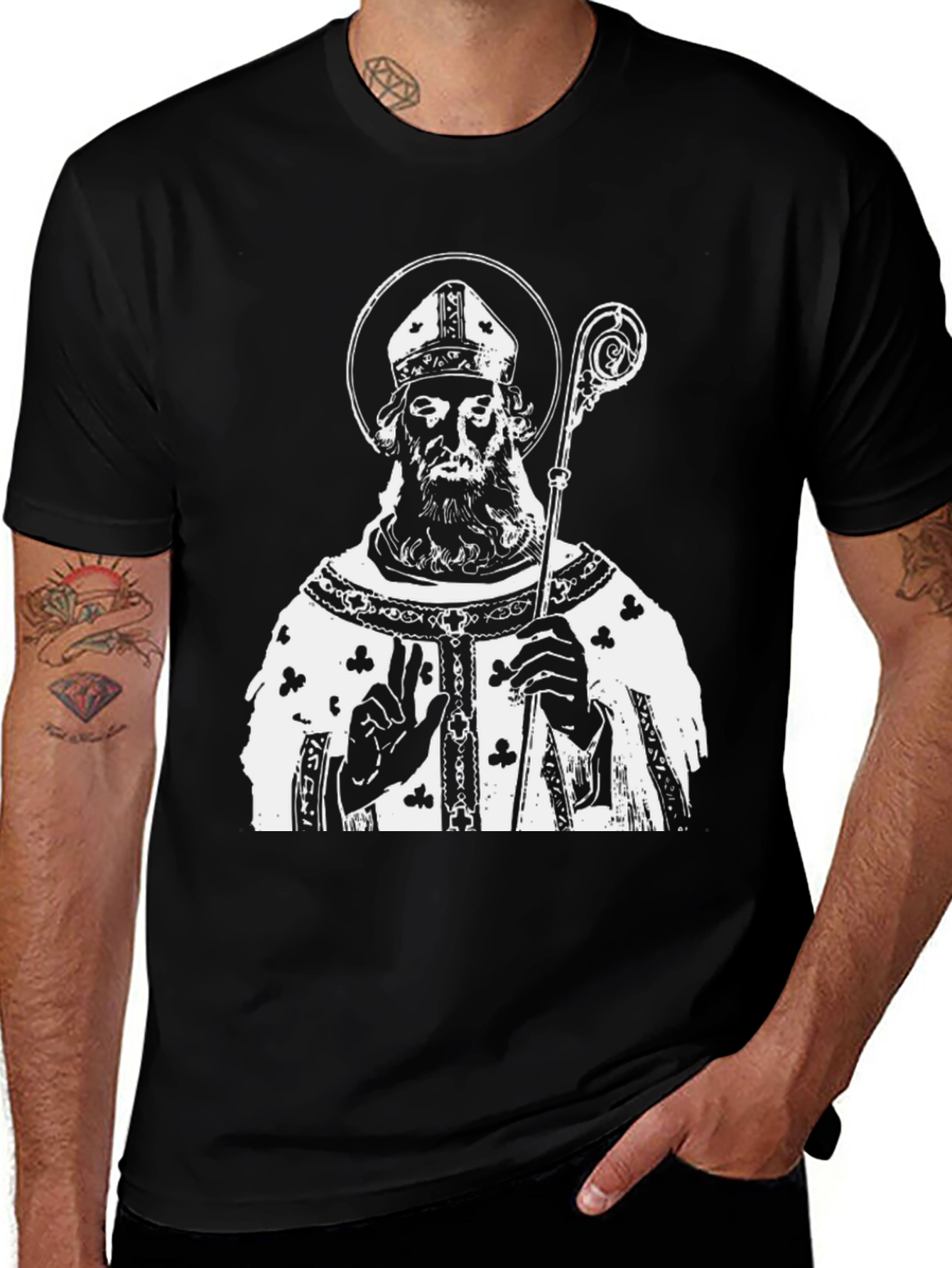 Saint Graphic Tee - Black Cotton T-Shirt