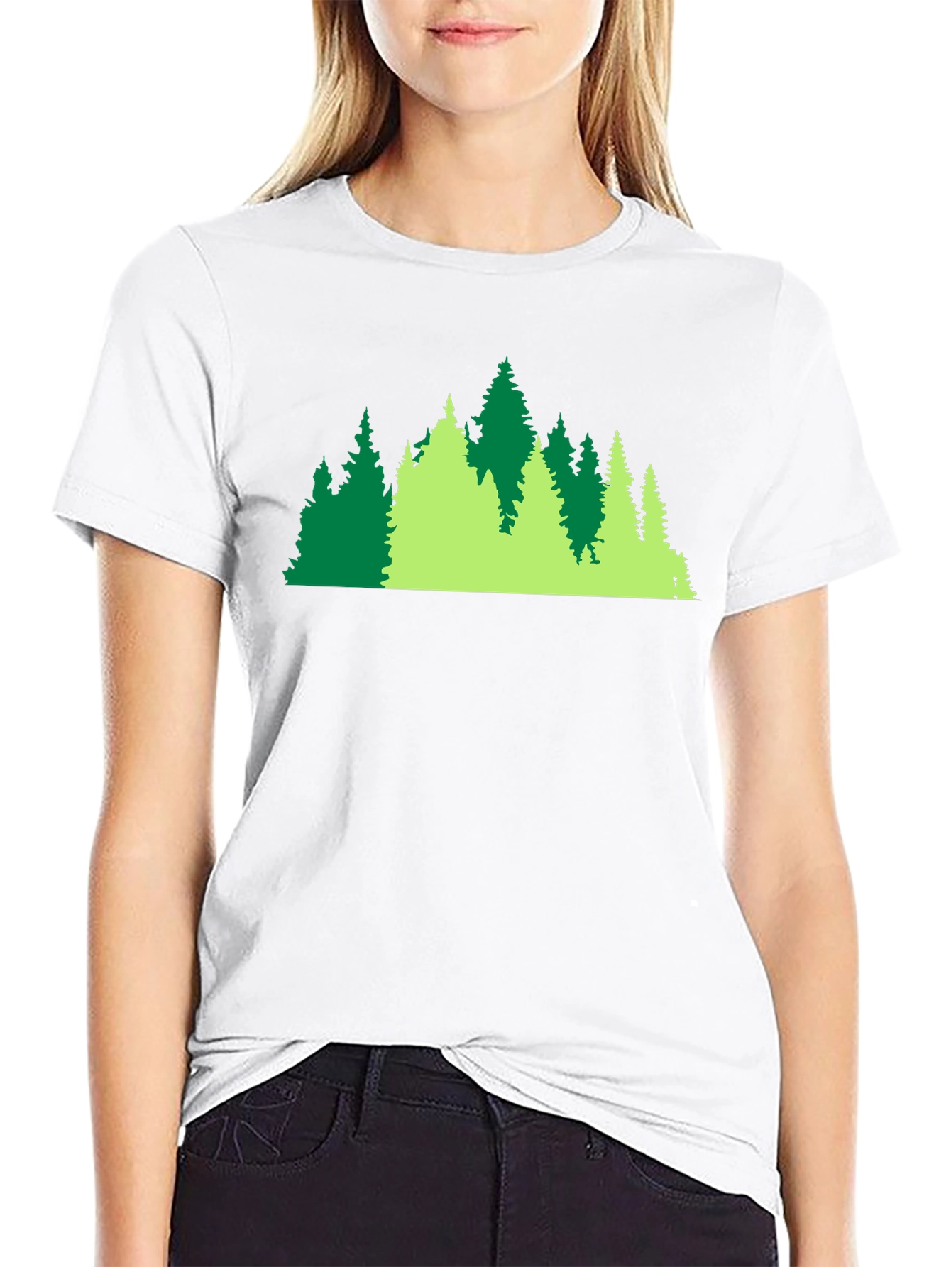 Evergreen Forest Graphic Black Tee