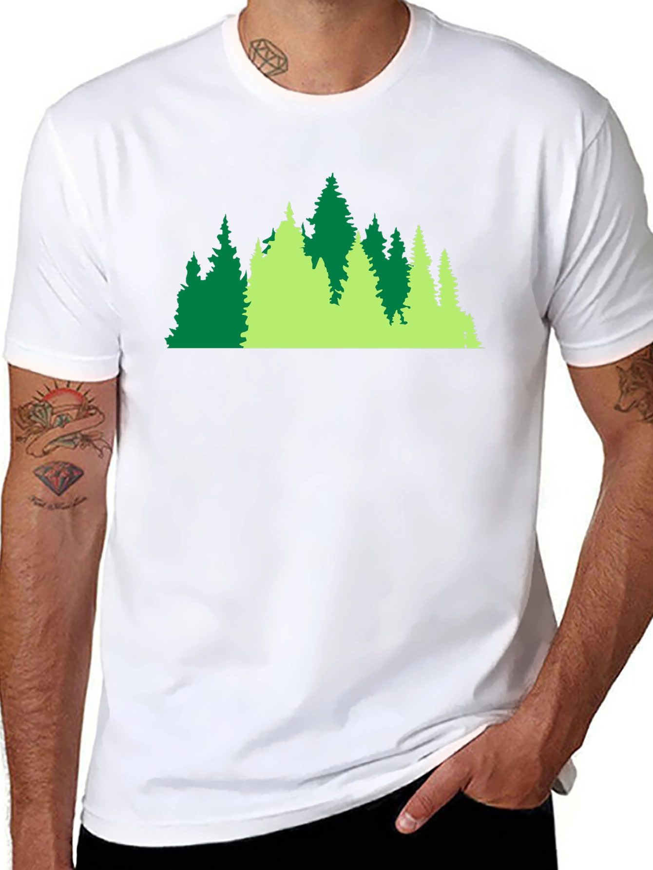 Evergreen Forest Graphic Black Tee