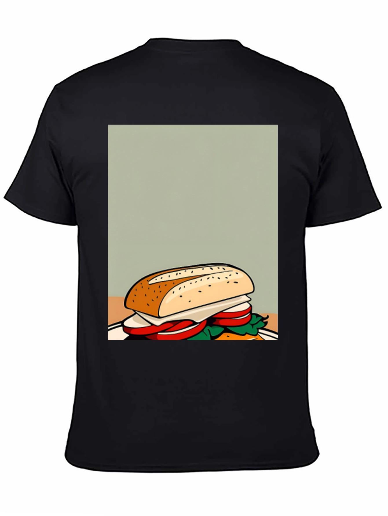 Sandwich Graphic Tee - Unisex Casual Black T-Shirt