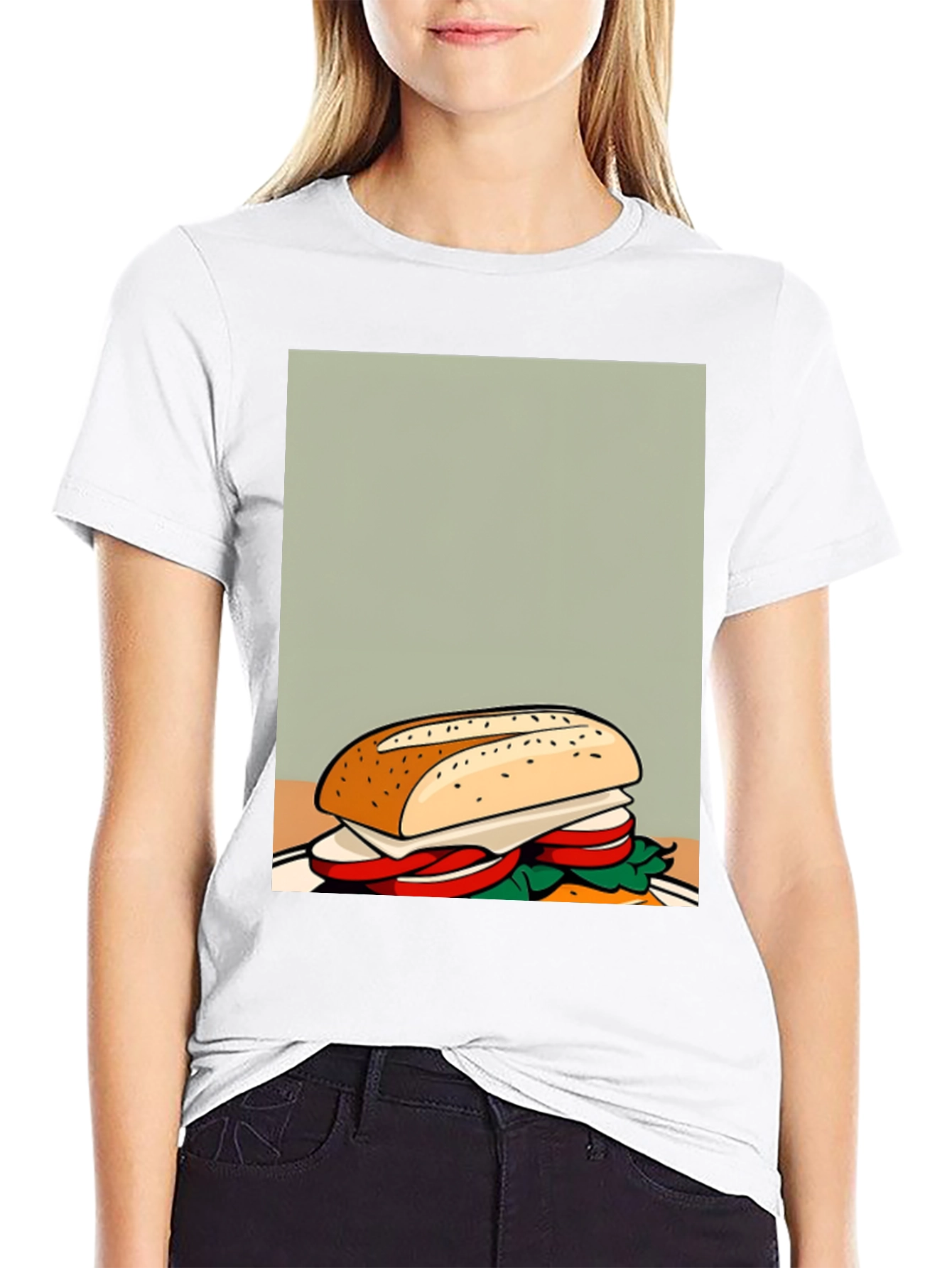 Sandwich Graphic Tee - Unisex Casual Black T-Shirt