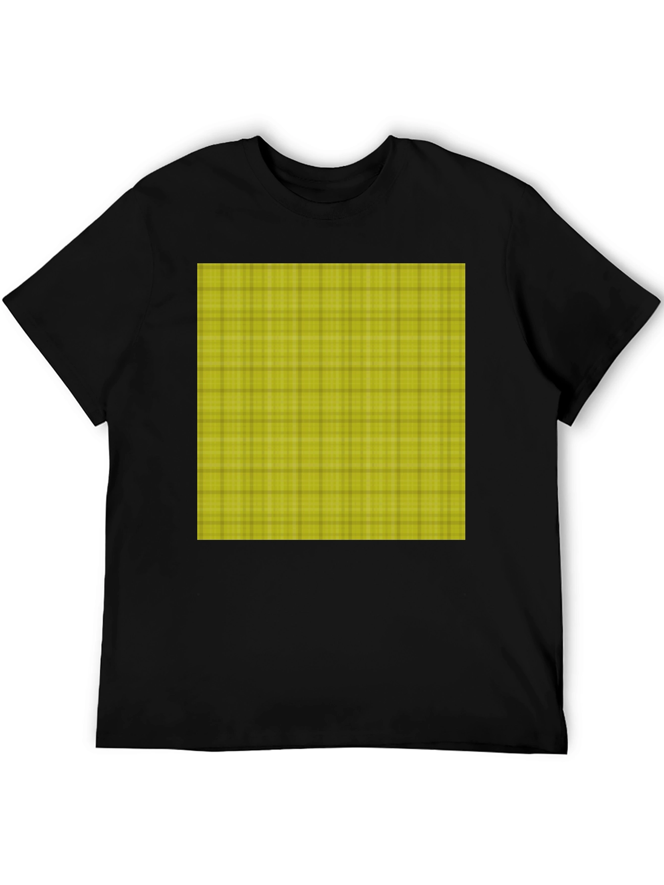 Plaid Graphic Tee - Casual Black T-Shirt