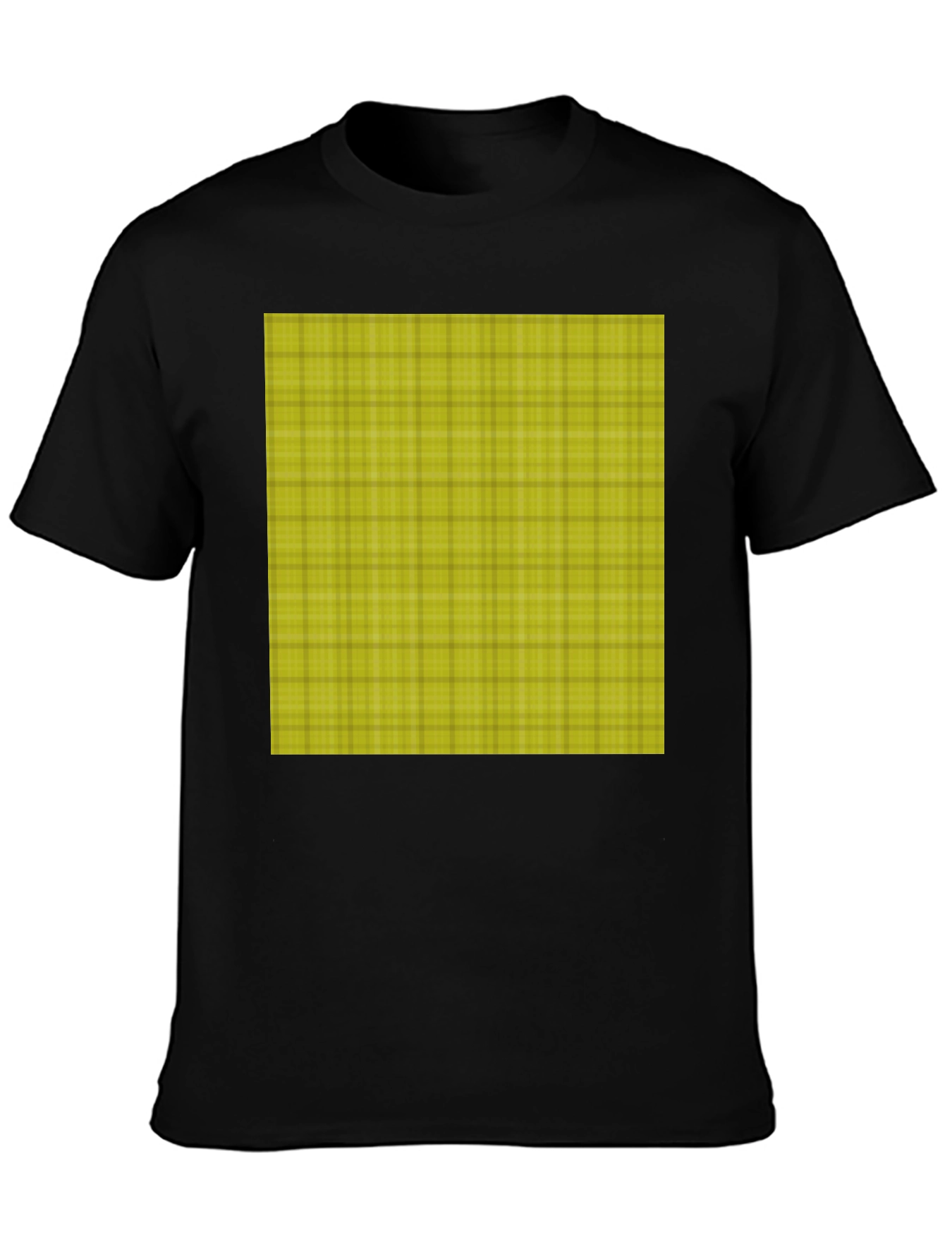 Plaid Graphic Tee - Casual Black T-Shirt