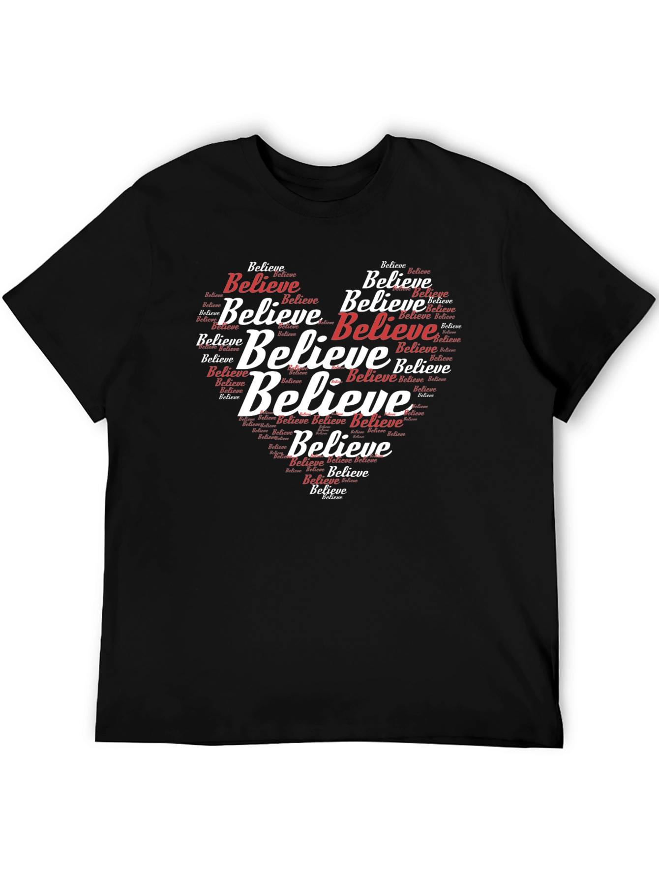 Believe Graphic Tee - Heart Word Cloud