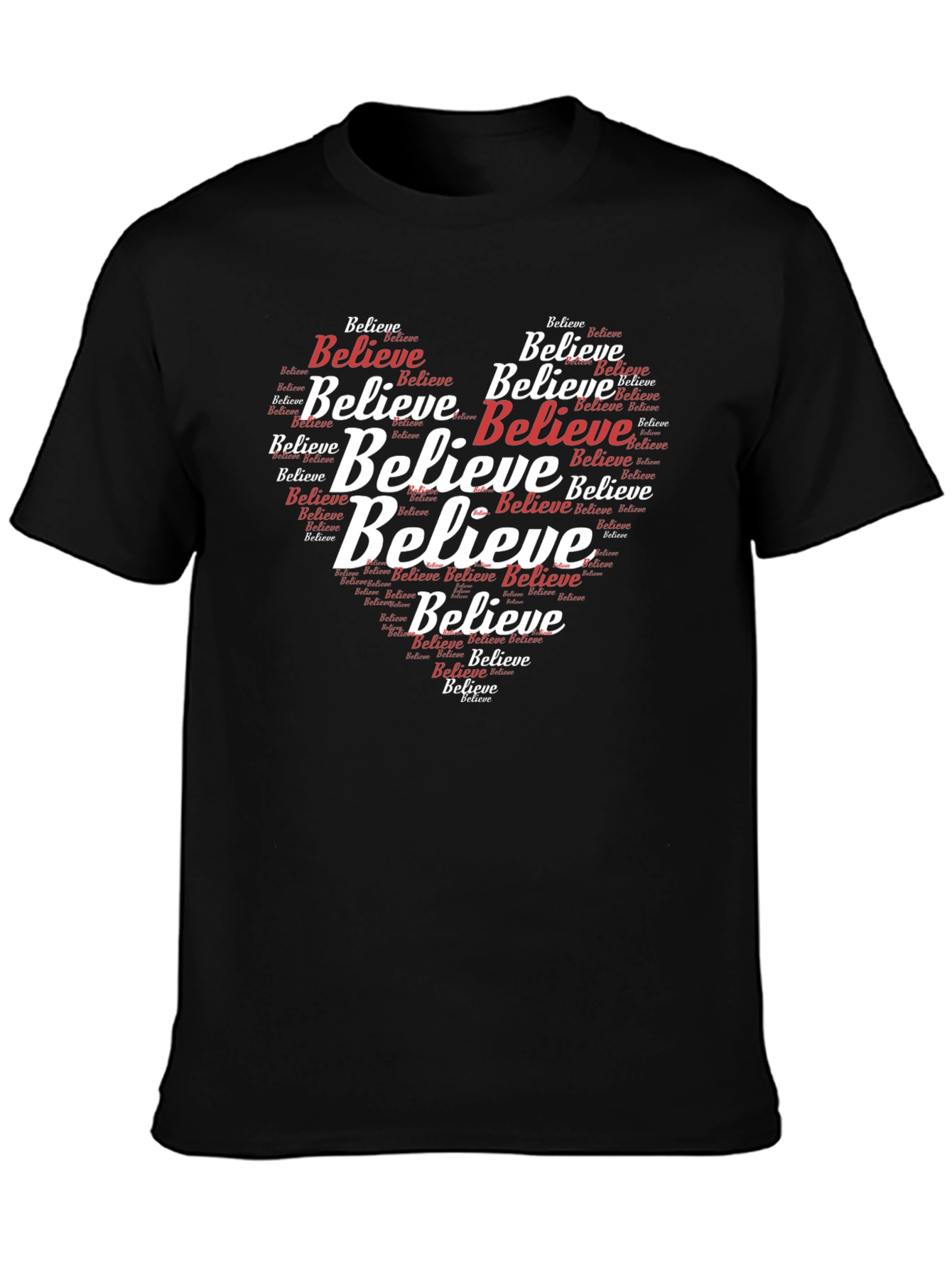 Believe Graphic Tee - Heart Word Cloud