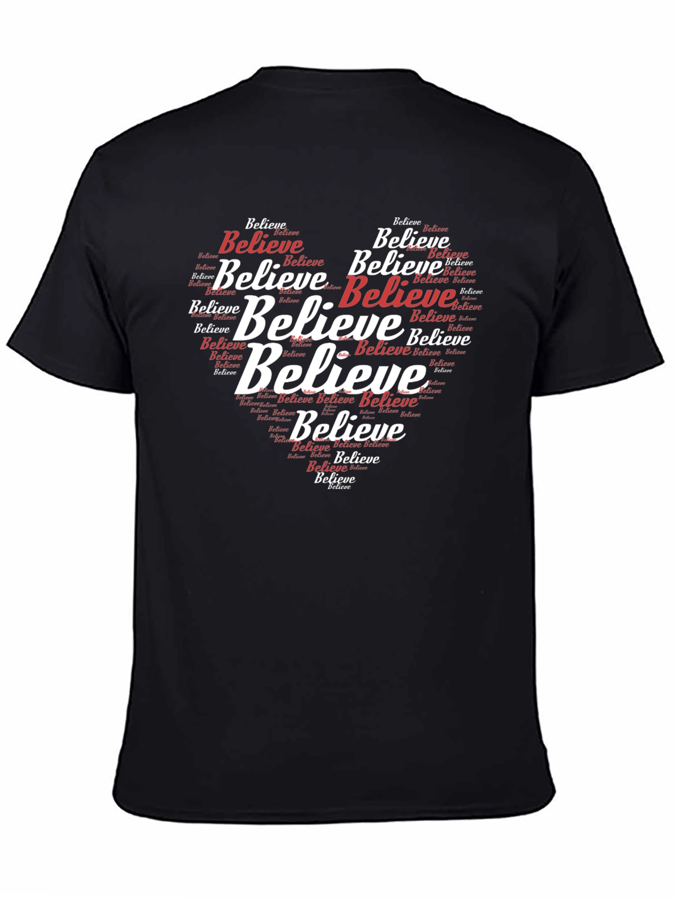 Believe Graphic Tee - Heart Word Cloud
