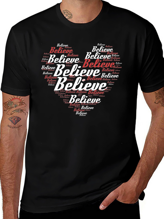 Believe Graphic Tee - Heart Word Cloud