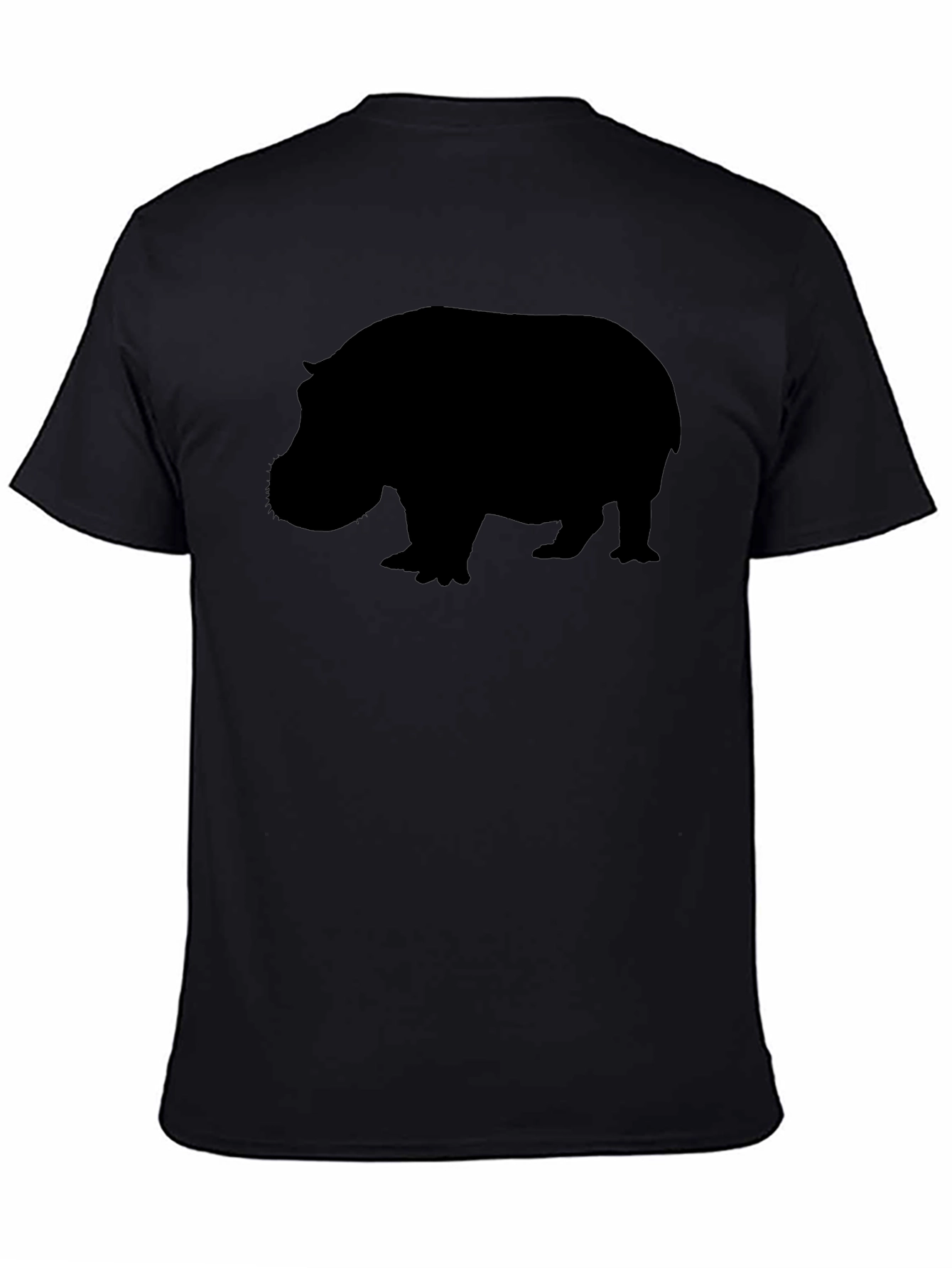 Hippo Silhouette Graphic Tee - Unisex Black T-Shirt