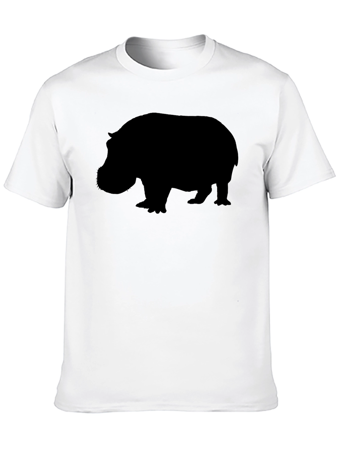 Hippo Silhouette Graphic Tee - Unisex Black T-Shirt