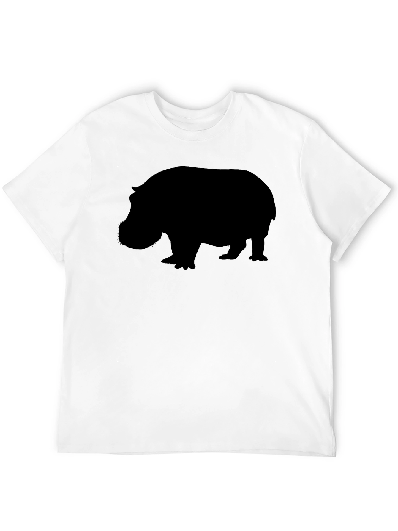 Hippo Silhouette Graphic Tee - Unisex Black T-Shirt