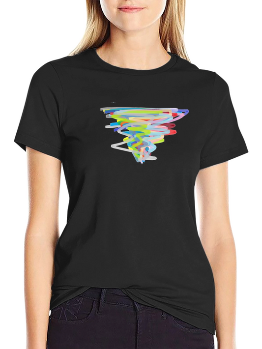Abstract Tornado Graphic Tee - Black Cotton Comfort