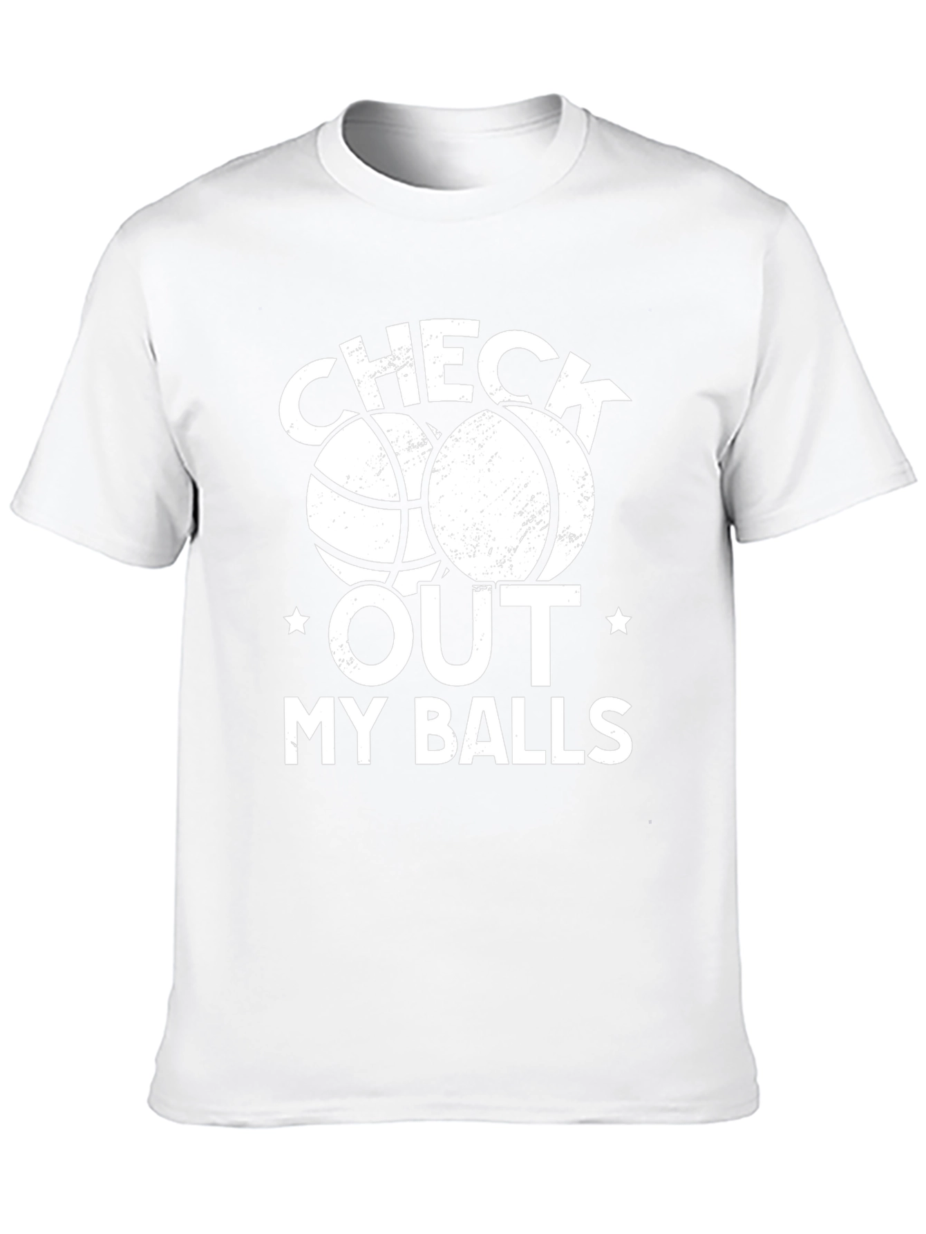 Funny Basketball Graphic T-Shirt - Check Out My Balls