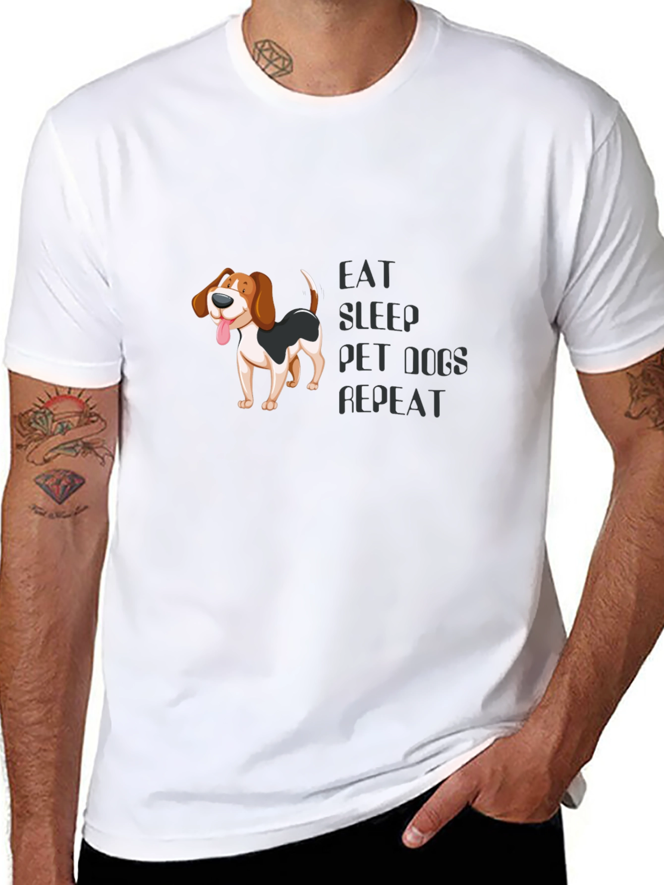 Eat Sleep Pet Dogs Repeat T-Shirt