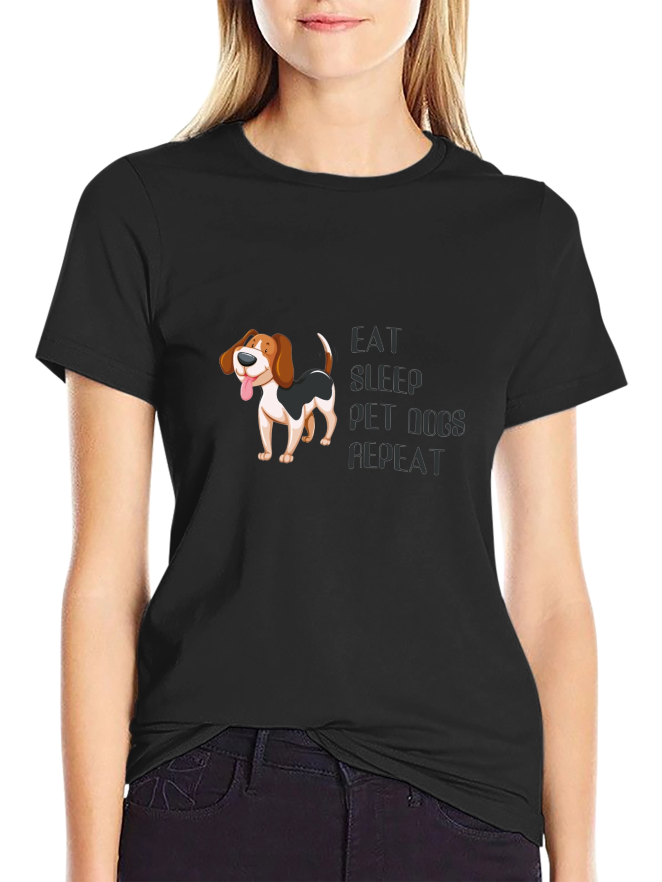 Eat Sleep Pet Dogs Repeat T-Shirt