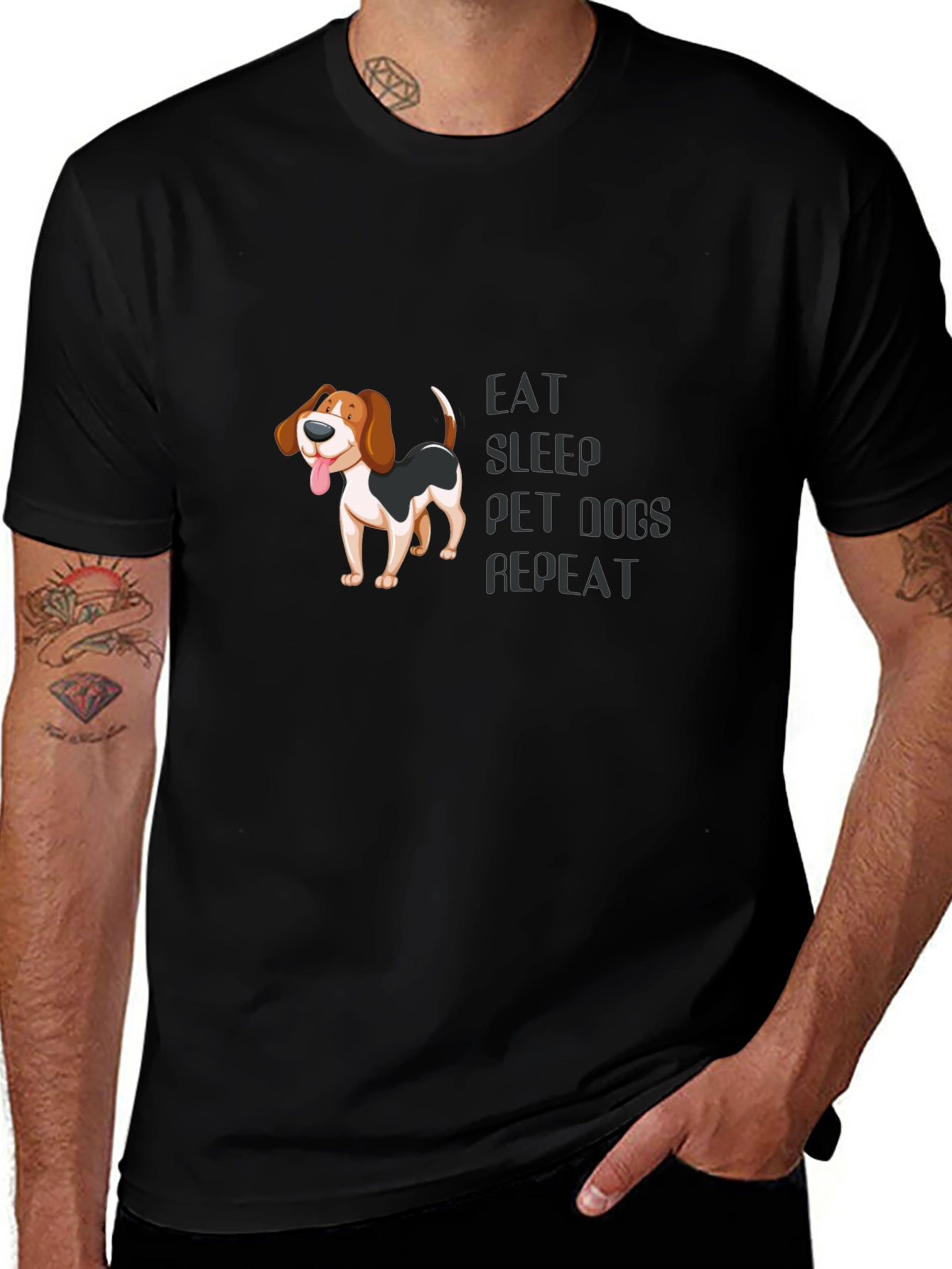 Eat Sleep Pet Dogs Repeat T-Shirt