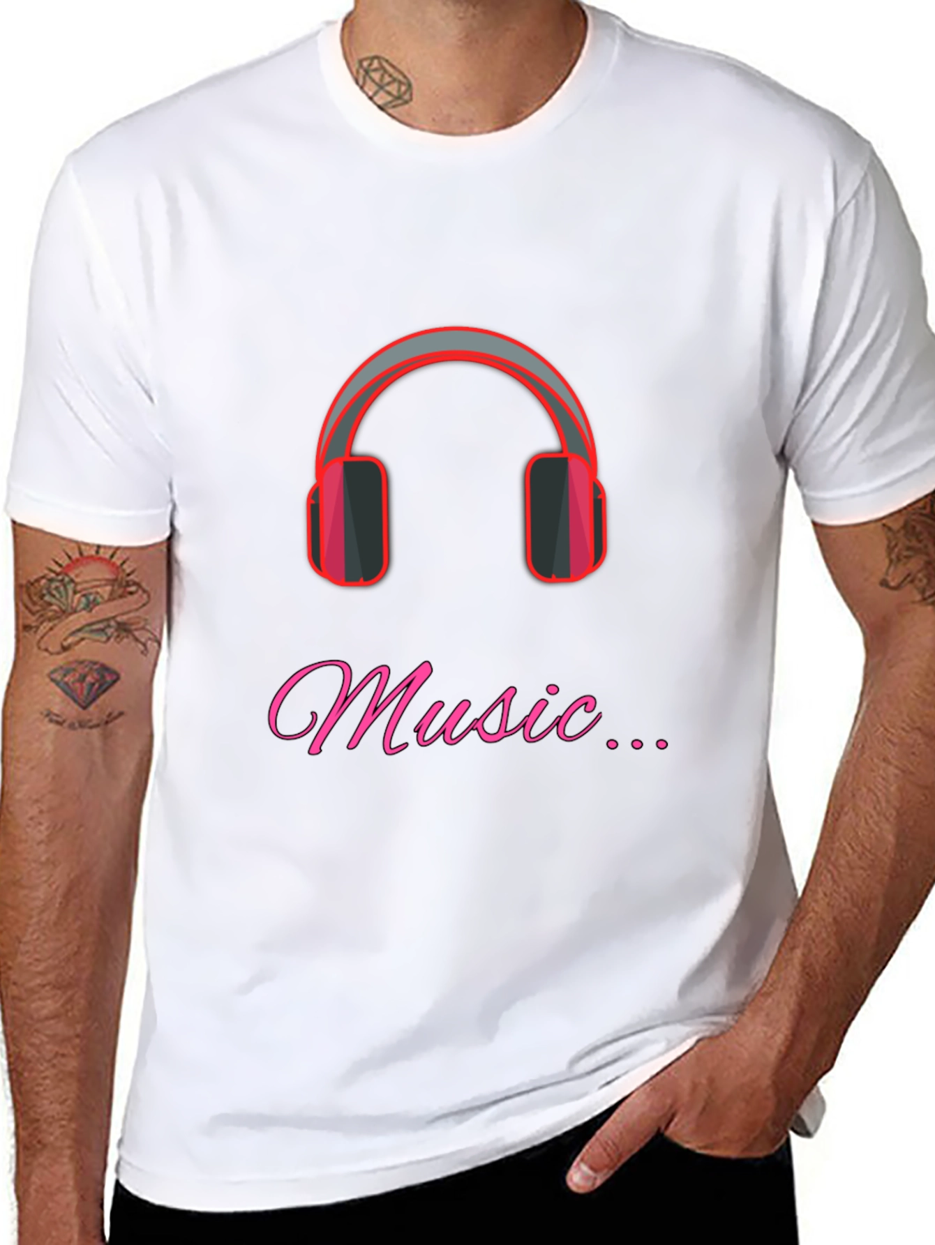 Music Lovers T-Shirt - Headphones Graphic Tee