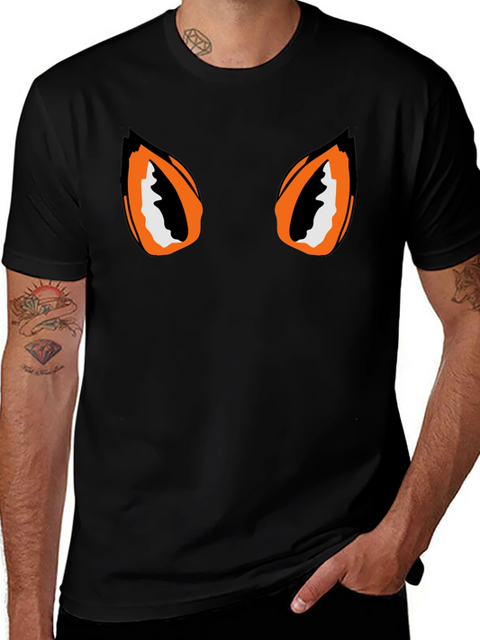 Black Tee with Graphic Eyes Design