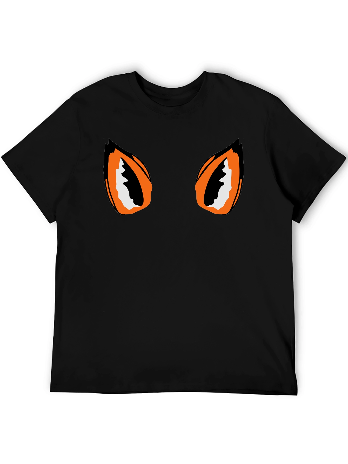 Black Tee with Graphic Eyes Design