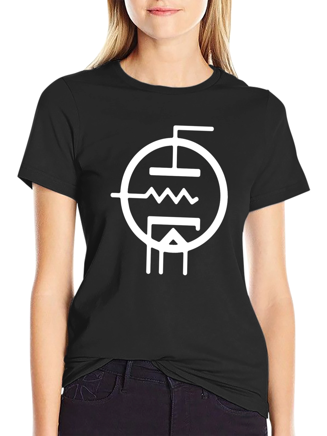 Vacuum Tube Symbol T-Shirt - Black Cotton Tee